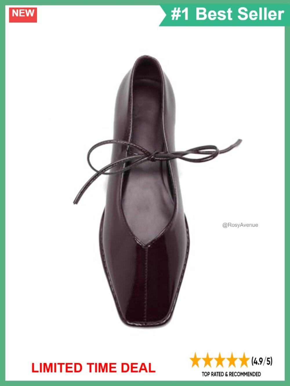 Lace Up Ballet Flats Square Toe Bow Tie Mary Jane Faux Leather